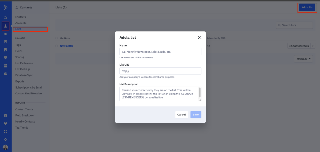 Create a list image